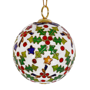 Weihnachtskugel M, Weihnachtsdeko, Emaille, Cloisonne, 0450